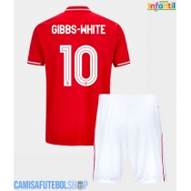 Camisa de time de futebol Nottingham Forest Morgan Gibbs-White #10 Replicas 1º Equipamento Infantil 2025-26 Manga Curta (+ Calças curtas)